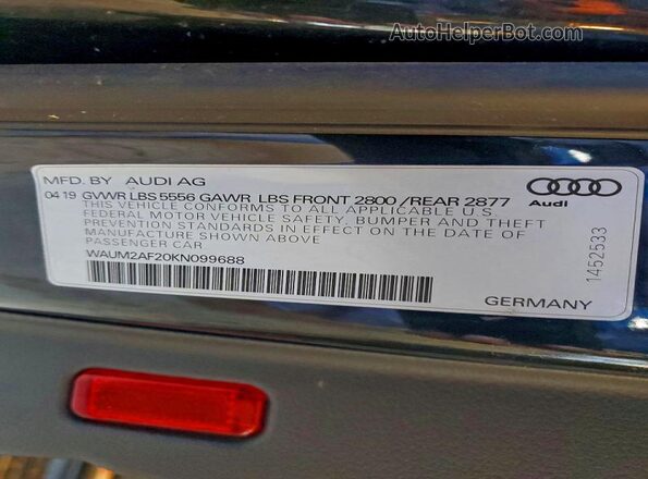 WAUM2AF20KN099688 2019 AUDI OTHER Black 