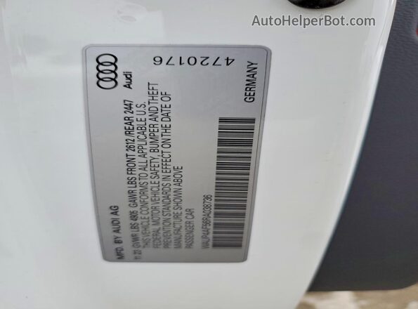 WAUP4AF56RA038736 2024 AUDI S5 White Вид наклейки з VIN-кодом