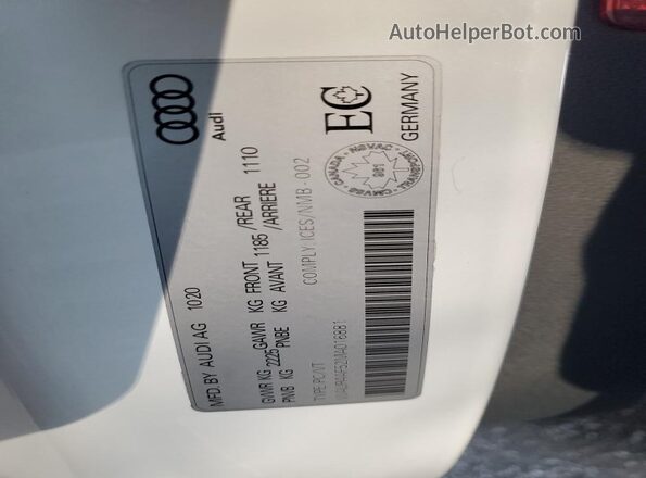 WAUR4AF52MA016881 2021 AUDI S5 Белый Вид подкапотного пространства