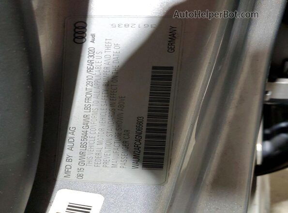 WAUW2AFC4GN065603 2016 AUDI S7 Silver 