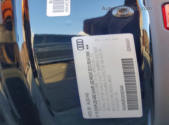 WAUWNGF52KN003444 2019 AUDI OTHER Черный 
