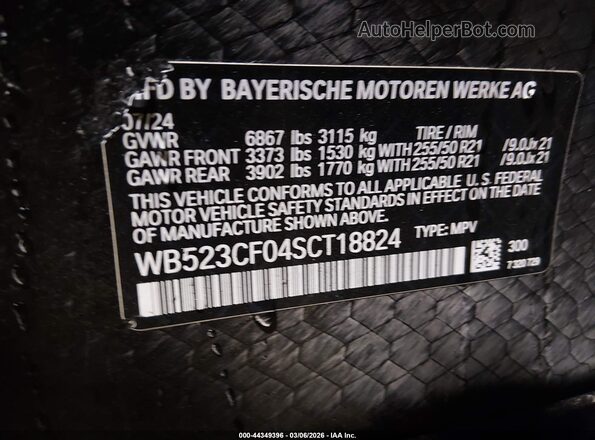 WB523CF04SCT18824 2025 BMW IX White 