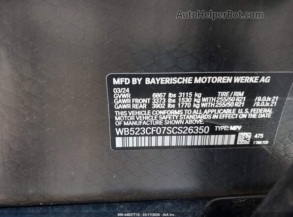 WB523CF07SCS26350 2025 BMW IX Black 