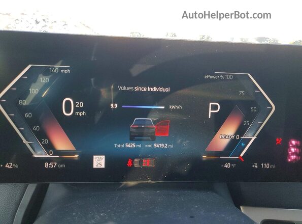 WB523CF07SCU79278 2025 BMW IX Угольный Вид щитка приборов