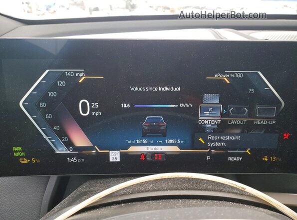 WB523CF08RCR16702 2024 BMW IX Black Instrument cluster view