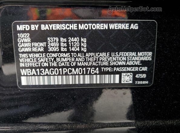 WBA13AG01PCM01764 2023 BMW 5 SERIES Черный Вид подкапотного пространства