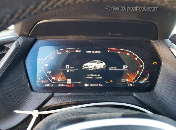 WBA13AL02L7F56996 2020 BMW M2 White Widok zestawu wskaźników