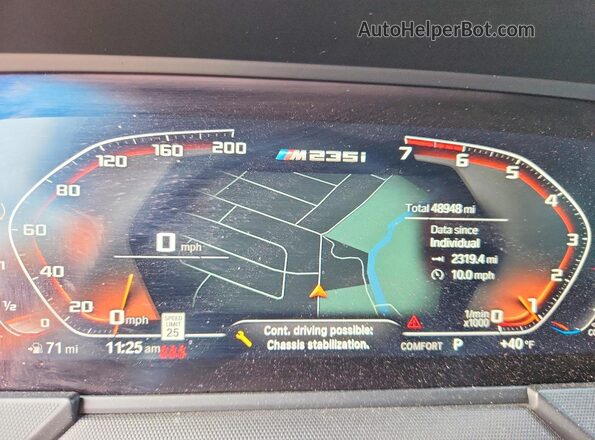 WBA13AL09M7H06572 2021 BMW M2 Gray Widok zestawu wskaźników