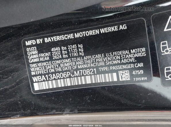 WBA13AR06PCM70821 2023 BMW M4 Black Engine compartment view