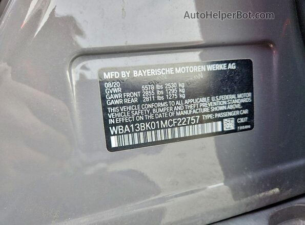 WBA13BK01MCF22757 2021 BMW M5 Gray Շարժիչի բաժամունքի տեսք