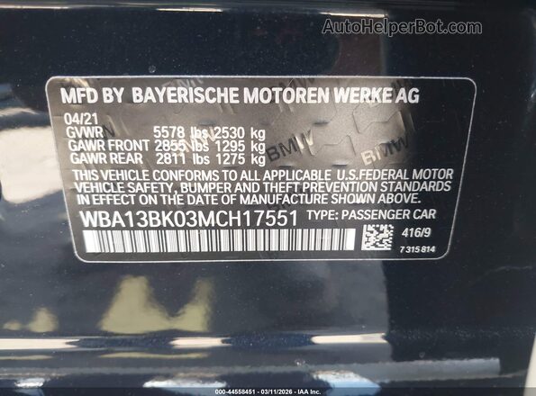 WBA13BK03MCH17551 2021 BMW 7 SERIES Beige Widok komory silnika