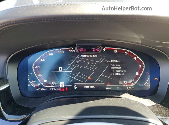 WBA13BK03MCH40666 2021 BMW M5 Black Instrument cluster view