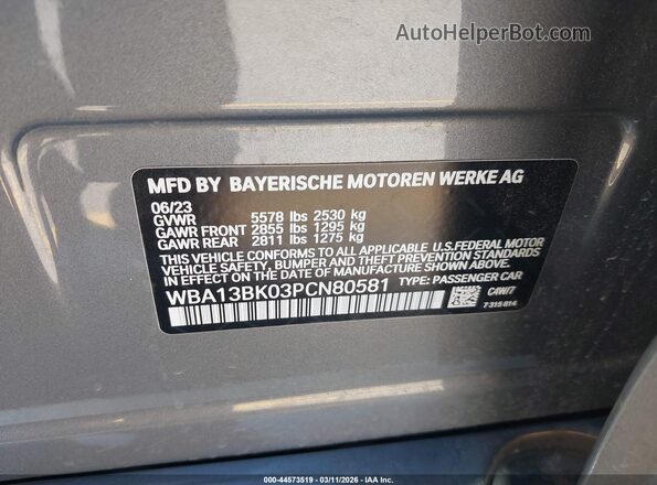 WBA13BK03PCN80581 2023 BMW M5 Gray ძრავის განყოფილების ხედი