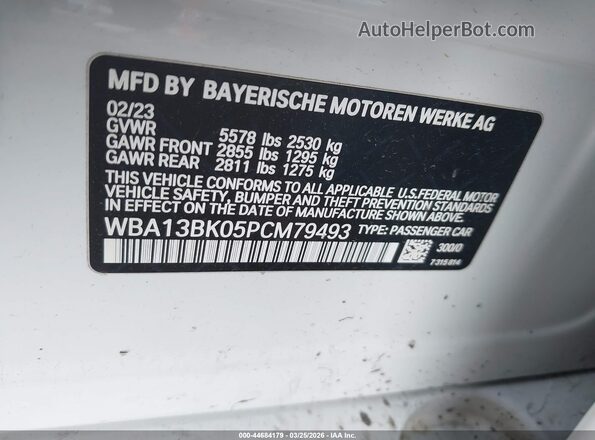 WBA13BK05PCM79493 2023 BMW M5 White Вид підкапотного простору