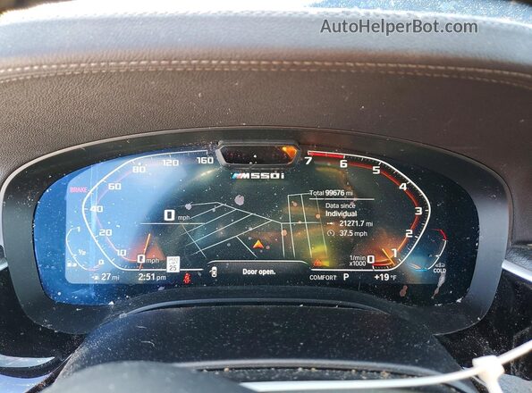 WBA13BK07NCK97744 2022 BMW M5 Blue Вид щитка приладів