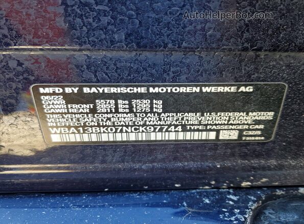 WBA13BK07NCK97744 2022 BMW M5 Blue Вид підкапотного простору