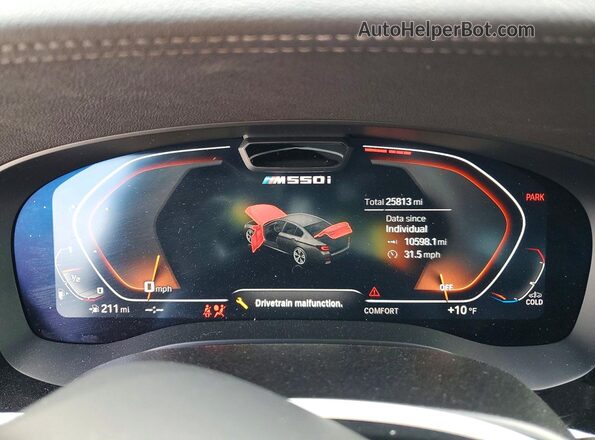 WBA13BK09PCM32189 2023 BMW M5 Blue Instrument cluster view