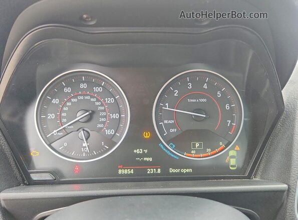 WBA1F9C59GV544635 2016 BMW 2 SERIES White Вид щитка приладів