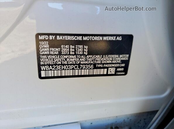 WBA23EH03PCL79356 2023 BMW 7 SERIES White 