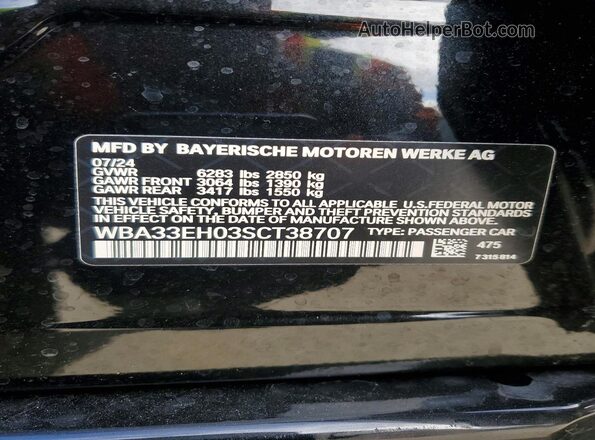 WBA33EH03SCT38707 2025 BMW 7 SERIES Black 