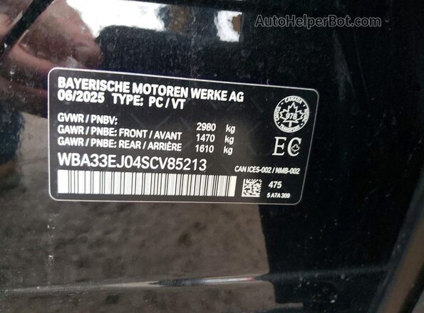 WBA33EJ04SCV85213 2025 BMW 7 SERIES Black Vista interior de 360 grados