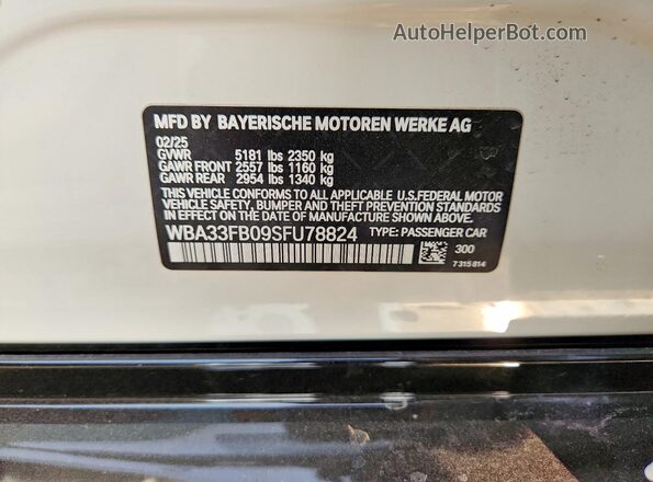 WBA33FB09SFU78824 2025 BMW 4 SERIES White Շարժիչի բաժամունքի տեսք