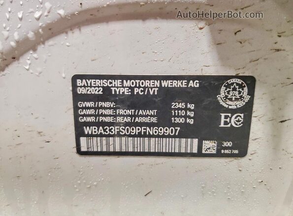 WBA33FS09PFN69907 2023 BMW 3 SERIES White Շարժիչի բաժամունքի տեսք