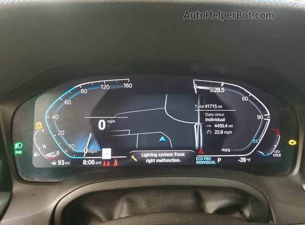 WBA43AT01NCH81207 2022 BMW 4 SERIES Black Instrument cluster view