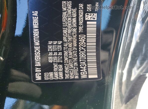 WBA43AT08RCP28460 2024 BMW 4 SERIES Green Engine compartment view