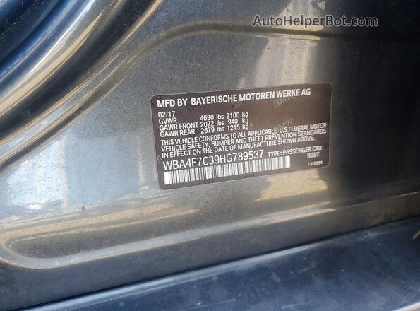 WBA4F7C39HG789537 2017 BMW 4 SERIES Charcoal ძრავის განყოფილების ხედი