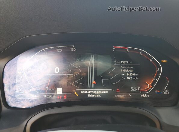 WBA53AP08NCH94759 2022 BMW 4 SERIES Green Vista del cuadro de instrumentos