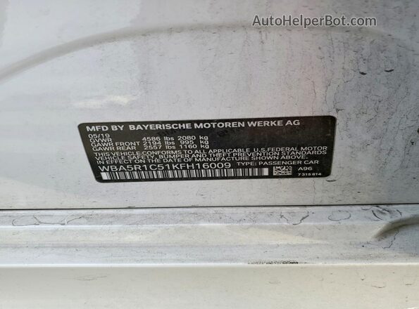 WBA5R1C51KFH16009 2019 BMW OTHER White 