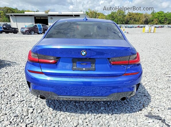 WBA5R1C53KAE81576 2019 BMW 3 SERIES Blue Rear view