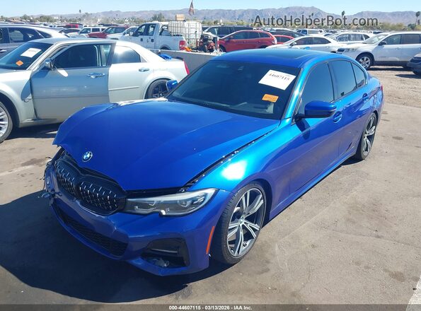 WBA5R1C54KAJ99850 2019 BMW 3 SERIES Blue Vista tres cuartos delantera izquierda
