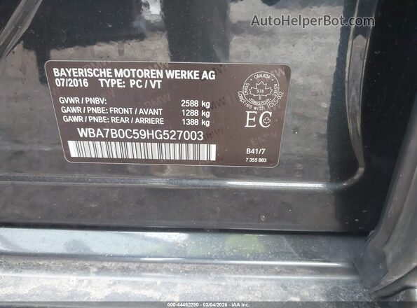 WBA7B0C59HG527003 2017 BMW 7 SERIES Gray Vista del compartimento del motor