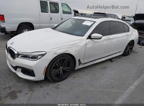 WBA7F0C52JGM23673 2018 BMW 7 SERIES White წინა მარცხენა ხედი სამი მეოთხედიდან