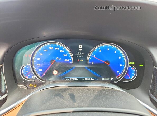 WBA7F2C59GG417938 2016 BMW 7 SERIES Blue Instrument cluster view