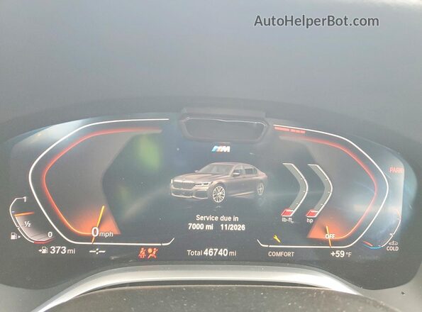 WBA7T2C04NCK05188 2022 BMW 7 SERIES Gray Вид щитка приладів