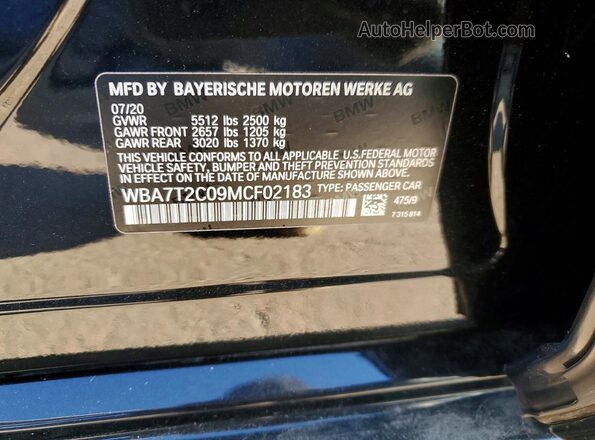 WBA7T2C09MCF02183 2021 BMW 7 SERIES Black Вид підкапотного простору
