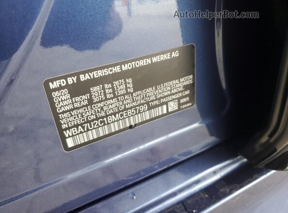WBA7U2C18MCE85799 2021 BMW ALPINA Blue ძრავის განყოფილების ხედი