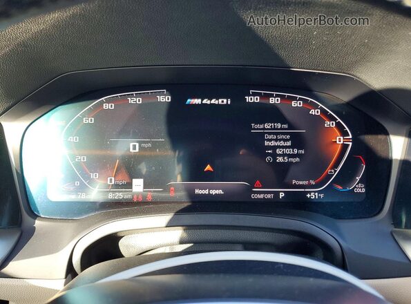 WBA83AP02NCJ36705 2022 BMW M4 Orange Instrument cluster view