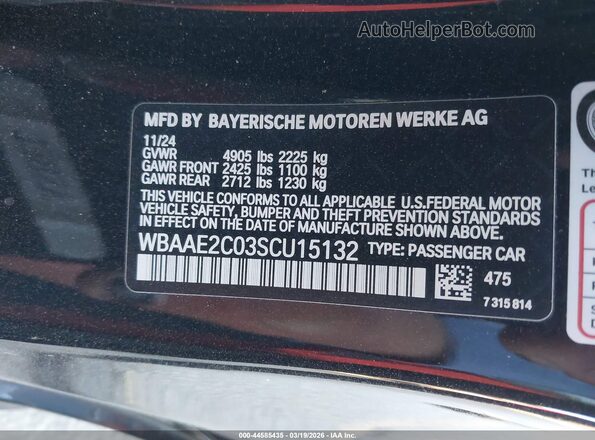WBAAE2C03SCU15132 2025 BMW 8 SERIES Черный Вид подкапотного пространства