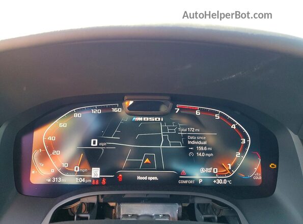 WBABC4C01TCV09713 2026 BMW M8 Charcoal Instrument cluster view