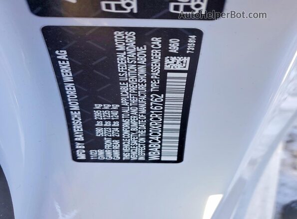 WBABC4C0XRCR16762 2024 BMW M8 White ძრავის განყოფილების ხედი