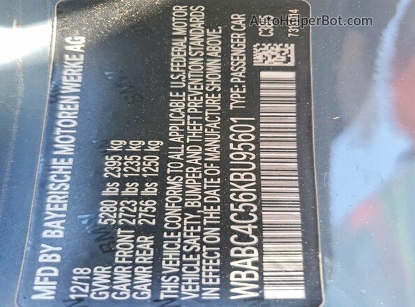 WBABC4C56KBU95601 2019 BMW M8 Blue Engine compartment view