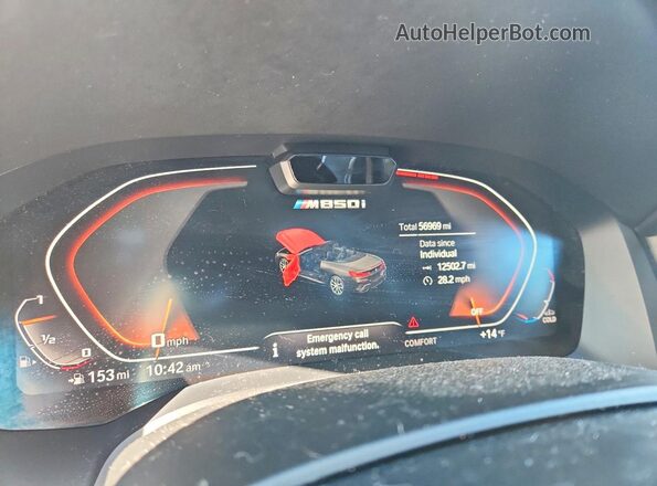 WBAFY4C51KBJ99064 2019 BMW M8 Blue Вид щитка приладів