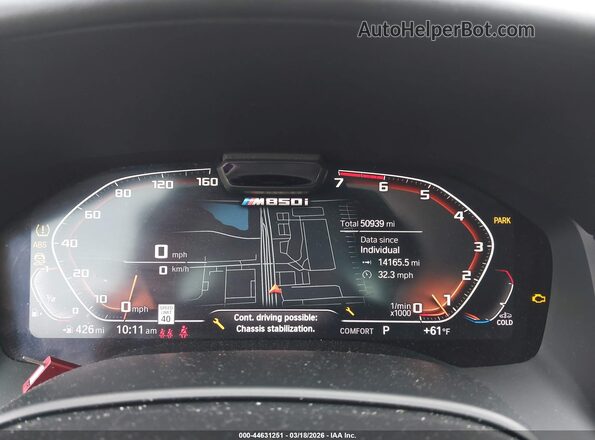 WBAFY4C5XKBX39351 2019 BMW M8 Black Հետևի նստատեղերի տեսք