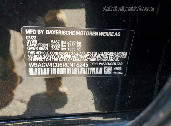WBAGV4C06RCN16245 2024 BMW 8 SERIES Black Engine compartment view
