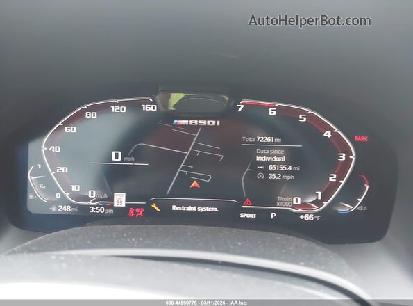 WBAGV8C04LBP48931 2020 BMW M8 White უკანა სავარძლების ხედი