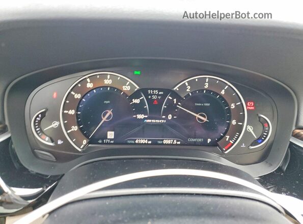 WBAJB9C51JB035479 2018 BMW M5 Gray Instrument cluster view